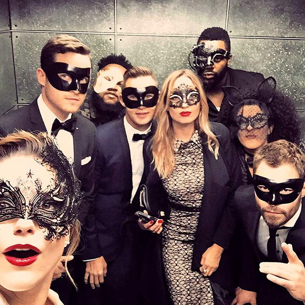 Rhinestone Metal Masquerade Mask for Women - Venetian Party Mask - Elegant Prom Ball Costume Accessory