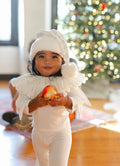 White Holiday Elf Costume-Christmas Gift for Kids - Cozy Cotton Stocking Stuffer