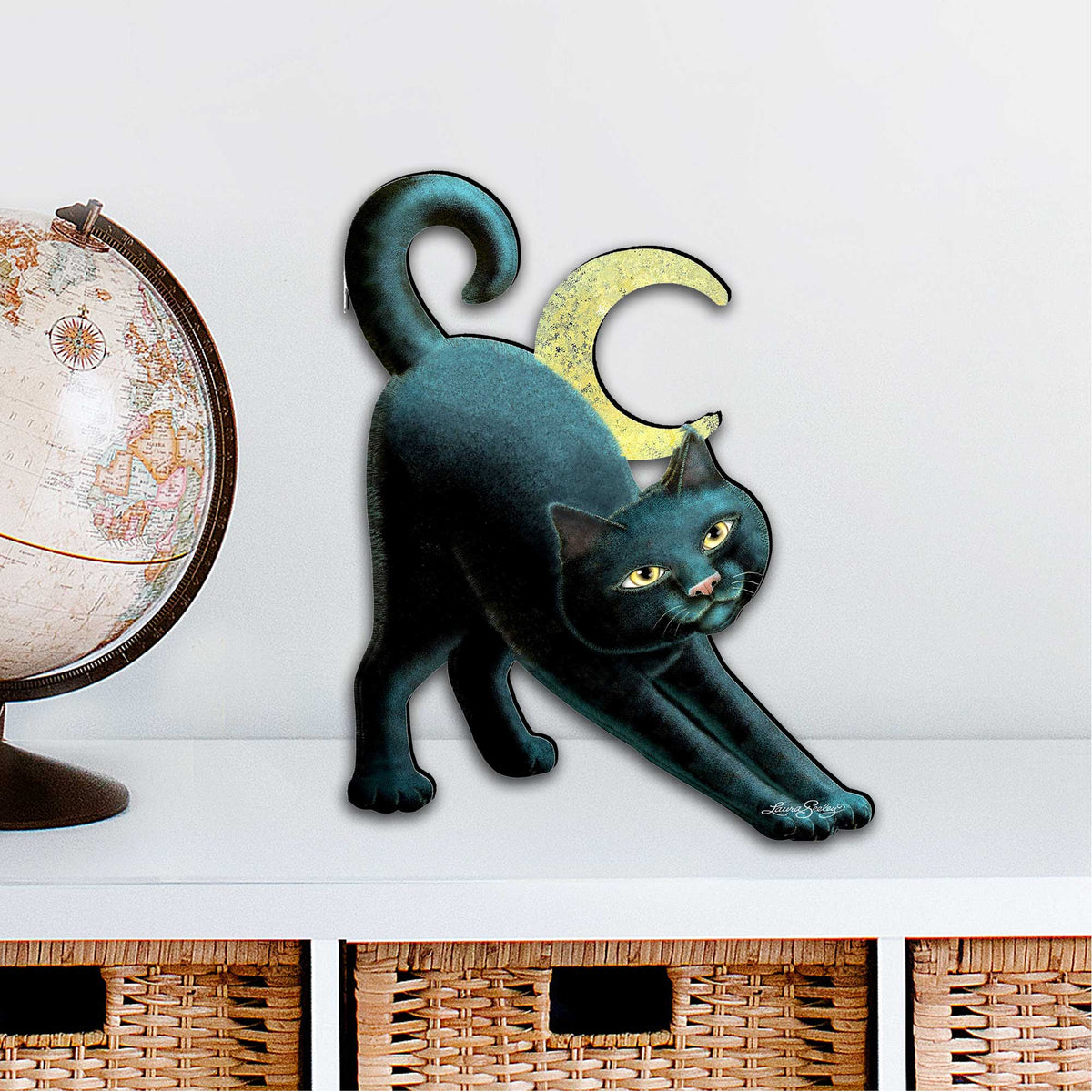 Spooky Halloween Cat Door Decor by Laura Seeley - Thanksgiving Halloween Decor - 8512054H