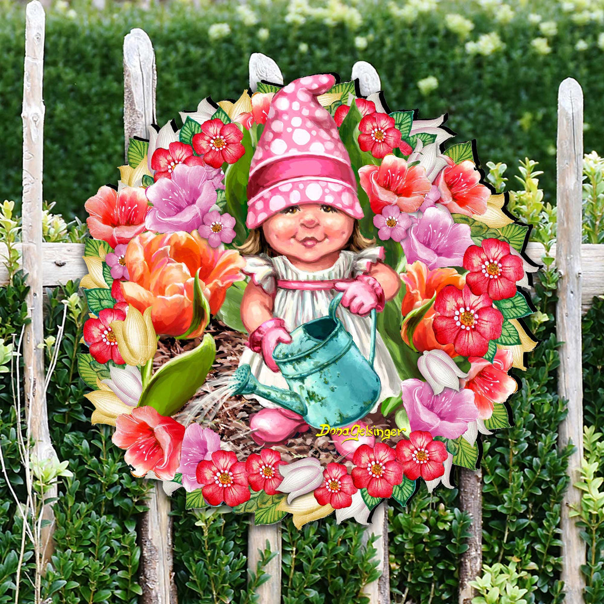 Spring Wreath Blossom Gnome Door Decor by D. Gelsinger - Christmas Decor - 8461055H-DG