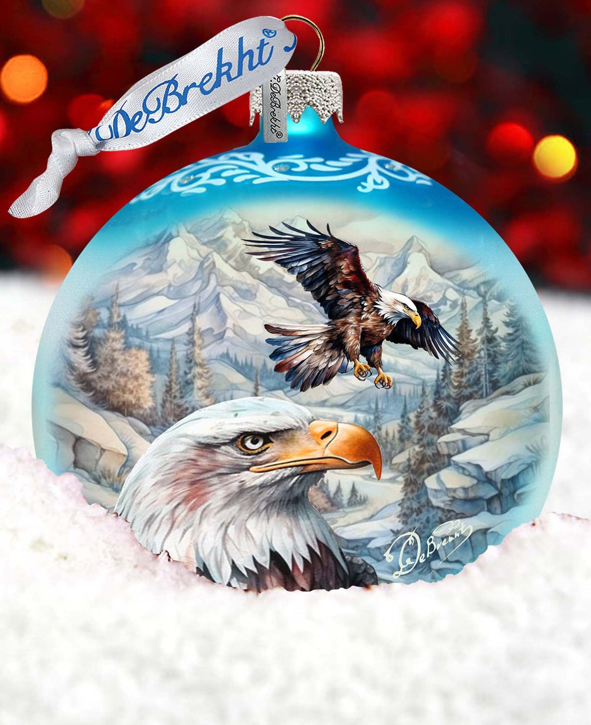 The Land of the Free - American Eagle Glass Ornament by G. Debrekht - Christmas Decor - 73387
