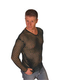 Mens Black Fishnet Shirt