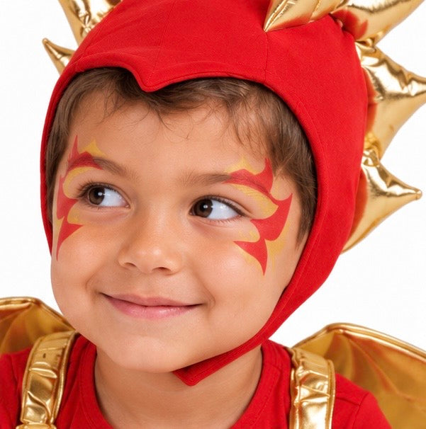 Sunfire Red Dragon with Gold Wings Costume for Kids – Handmade Fantasy Halloween Costume