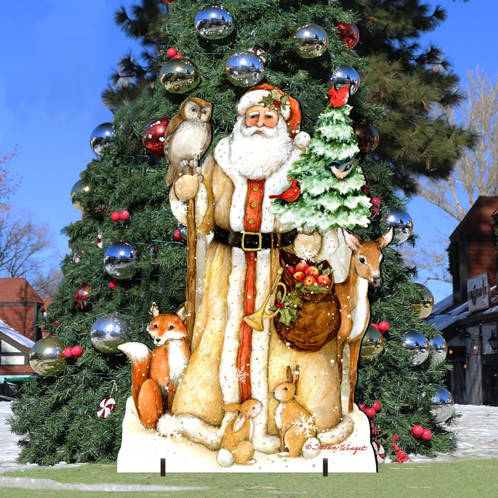 Ivory Santa Christmas Outdoor Decor by Susan Winget - Christmas Santa and Snowman Decor - 8471106F-SW