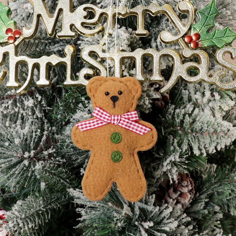Christmas Party Decoration Christmas Tree Christmas Cartoon Pendant Biscuit Bear Small Pendant Set Christmas Supplies