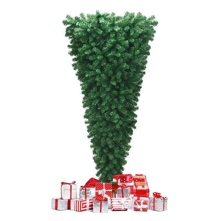 Artificial Christmas Pine Tree, Upside Down Design for Creative Holiday Decor