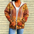 2026 Fall Winter European And American Foreign Trade Amazon Christmas Element 3D Digital Print Women's Zipper Hoodie