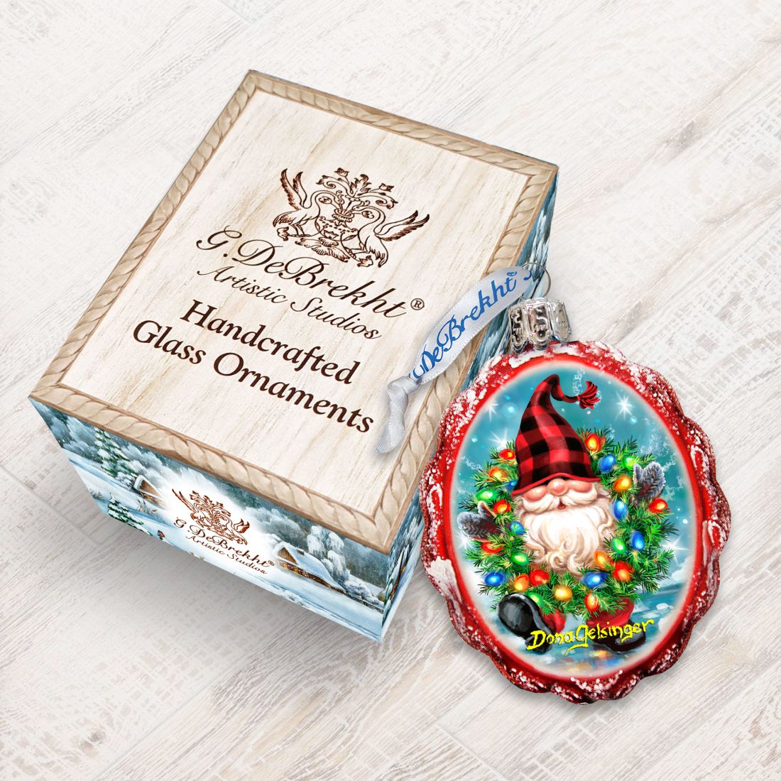 Bright Lights Gnome Dwarf Mercury Glass Ornament by D. Gelsinger - Christmas Decor - 778109-DG