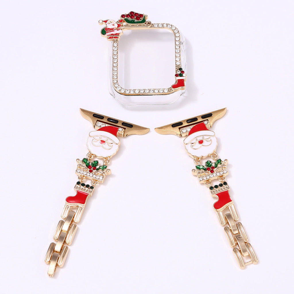 New Christmas Watch Strap Suitable For IWatch Chain Case Iwatch56789Sechristmas