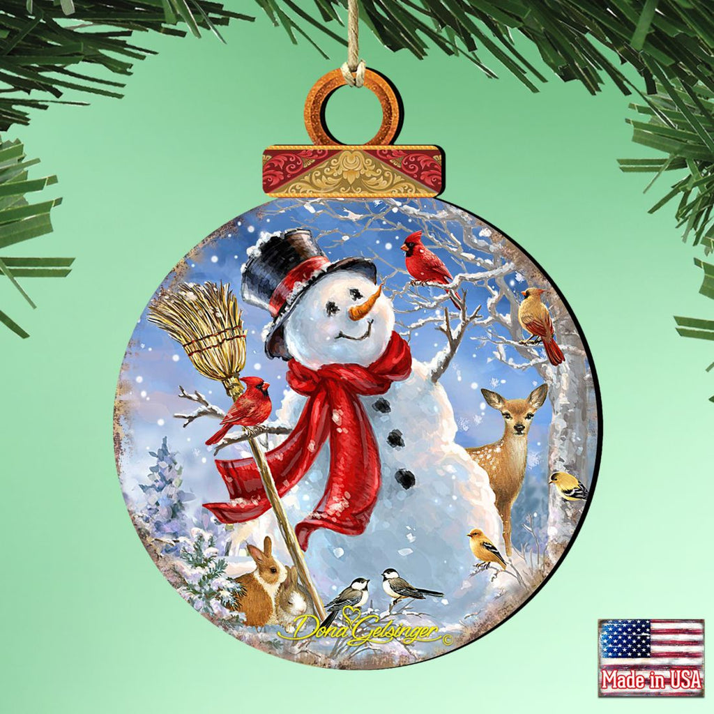 Frosty Forest Friends Wooden Ornaments by Gelsinger - Christmas Santa Snowman Decor - 8021023-1624