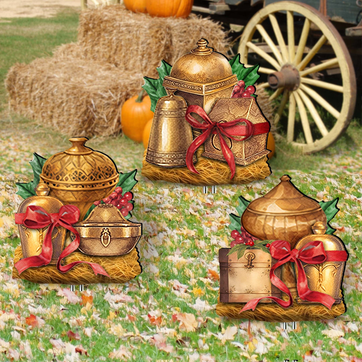 Holy Gifts Outdoor Garden Decor Set of 3 by G. Debrekht - Christmas Tree Outdoor Decor - 8191500-2M3