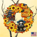 Halloween Wreath Wooden Ornaments by G. DeBrekht - Thanksgiving Halloween Decor - 8185317