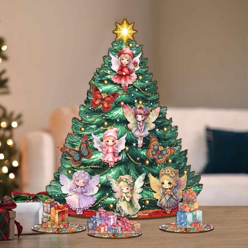 Fairies and Butterflies Christmas Tree Eco Wood Set by G.DeBrekht Christmas Décor - 8091522