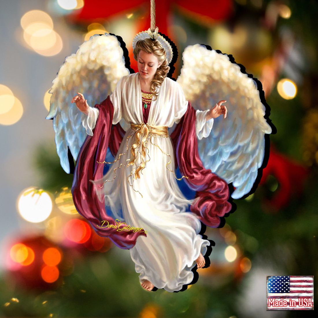 Piece on Earth Angel Wooden Ornaments by Gelsinger - American Christmas Decor - 8161048-1208