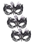 Vintage Venetian Masquerade Masks for Women - Classic Half Face Masks for Parties - 3 Piece Set