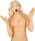 Adult Fabric Sexy Doll Mask with Attached Long Blonde Wig
