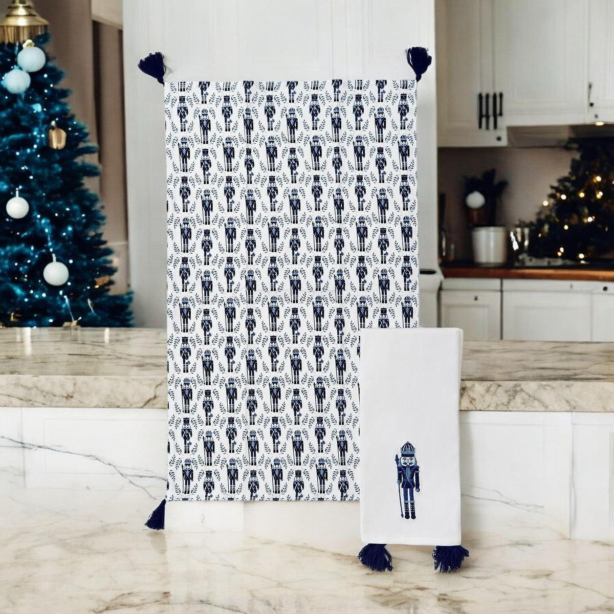 Nutcracker Tea Towel Blue