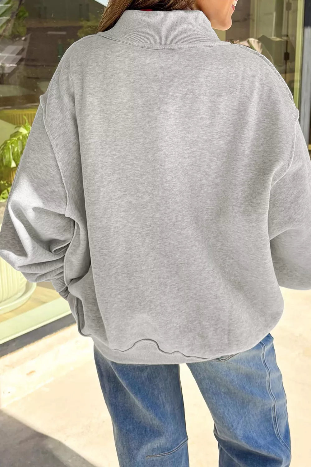 Halloween BOO & Bat Printed Reversible Mock Neck Sweatshirt