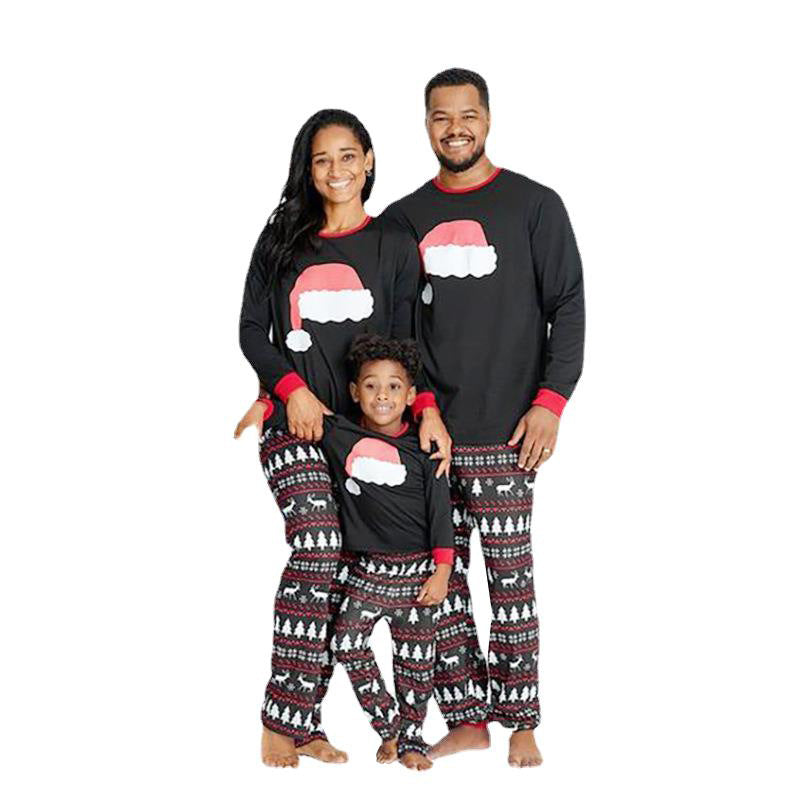 Christmas Printed Long Sleeve Casual Home Parent-child Set