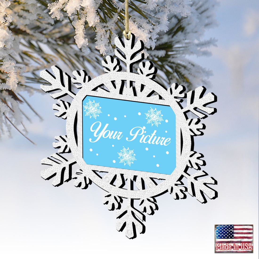 Snowflake Christmas Picture Frame Ornaments - Ornament for Photo by G.DeBrekht - Christmas Decor - 8141151PF