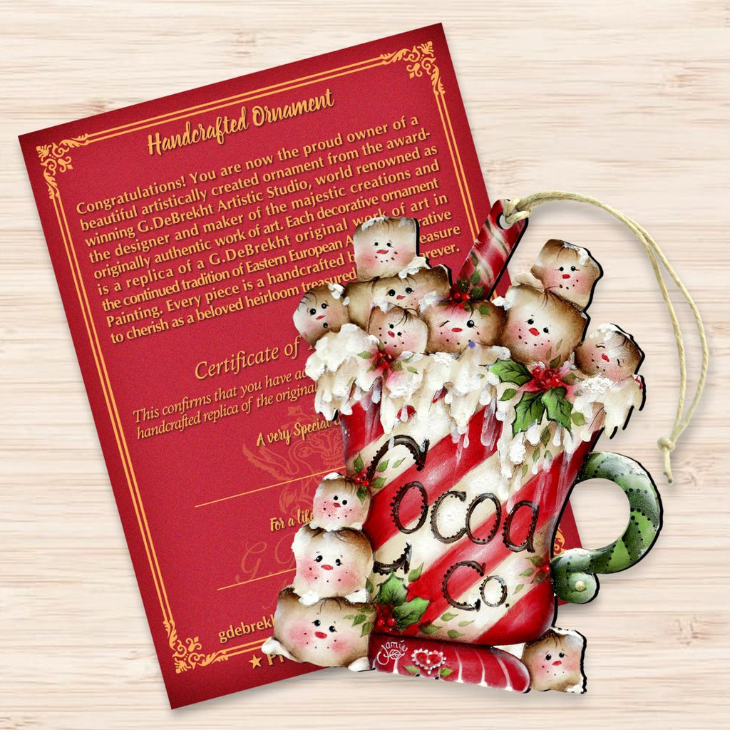 Marshmallow Cocoa Company Wooden Ornaments by Jamie Mills-Price - Christmas Decor - 8457513