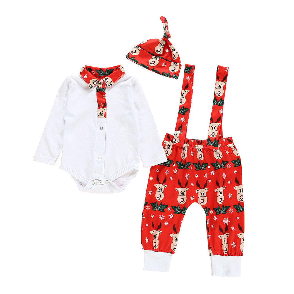 Explosive Christmas Gentleman Strap Set Christmas Deer Print