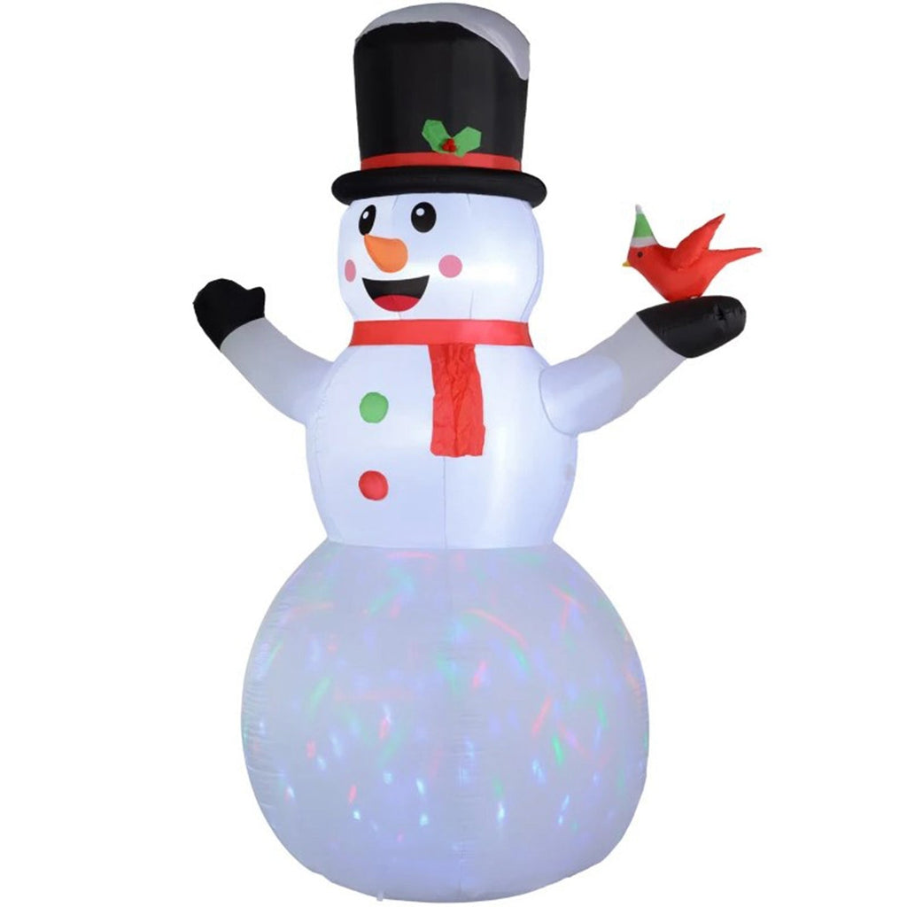 12ft Inflatable Christmas Snowman with Cardinal & LED Lights