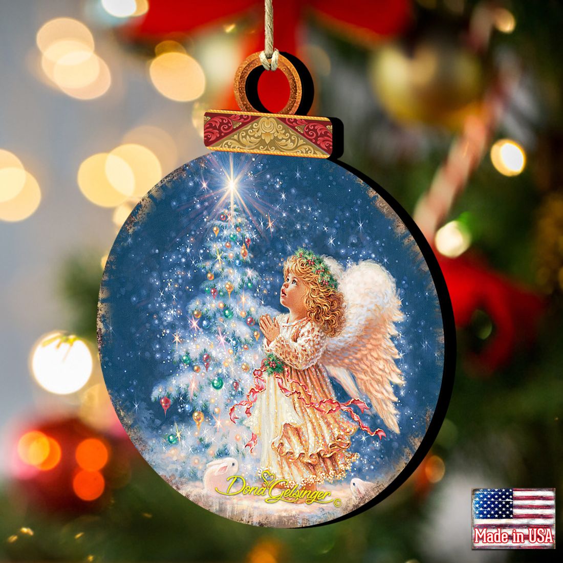 My Christmas Wish Angel Wooden Ornaments by Gelsinger - Nativity Holiday Decor - 8021152-0703