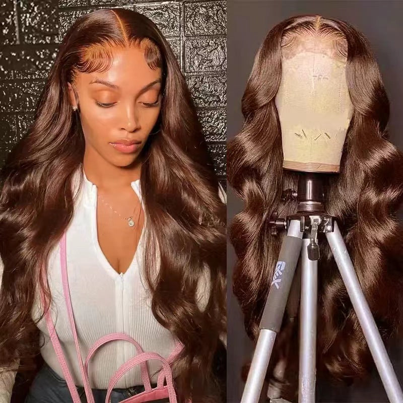 Dark Brown Large Wave Lace Front Wig Synthetic Headpiece