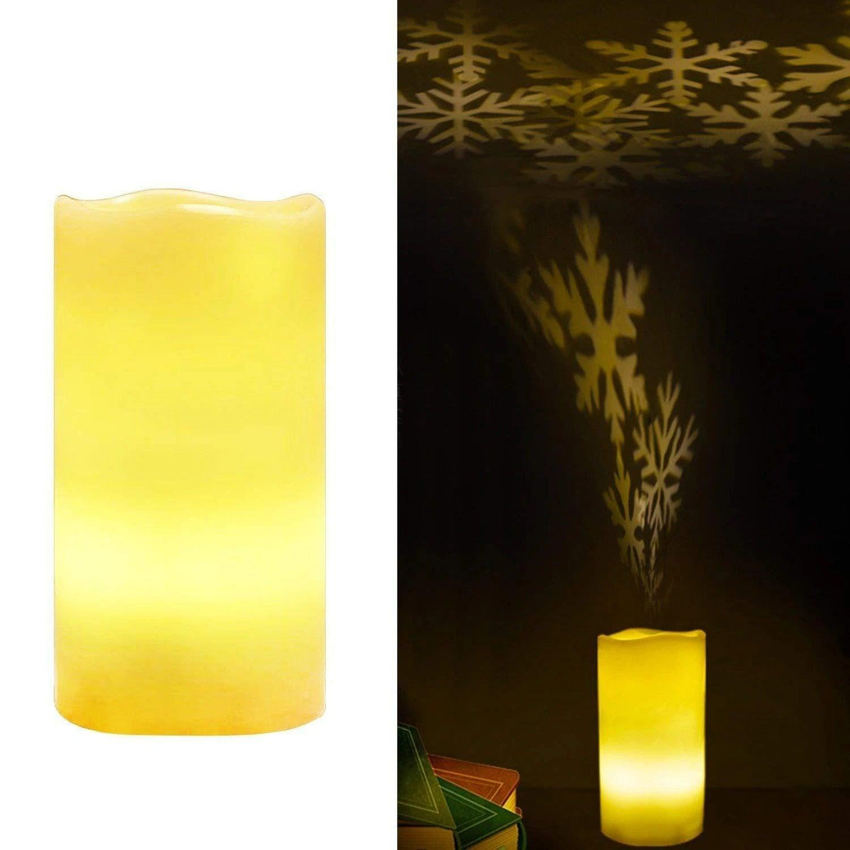 Battery-Powered Snowflake LED Flameless Candle with Remote