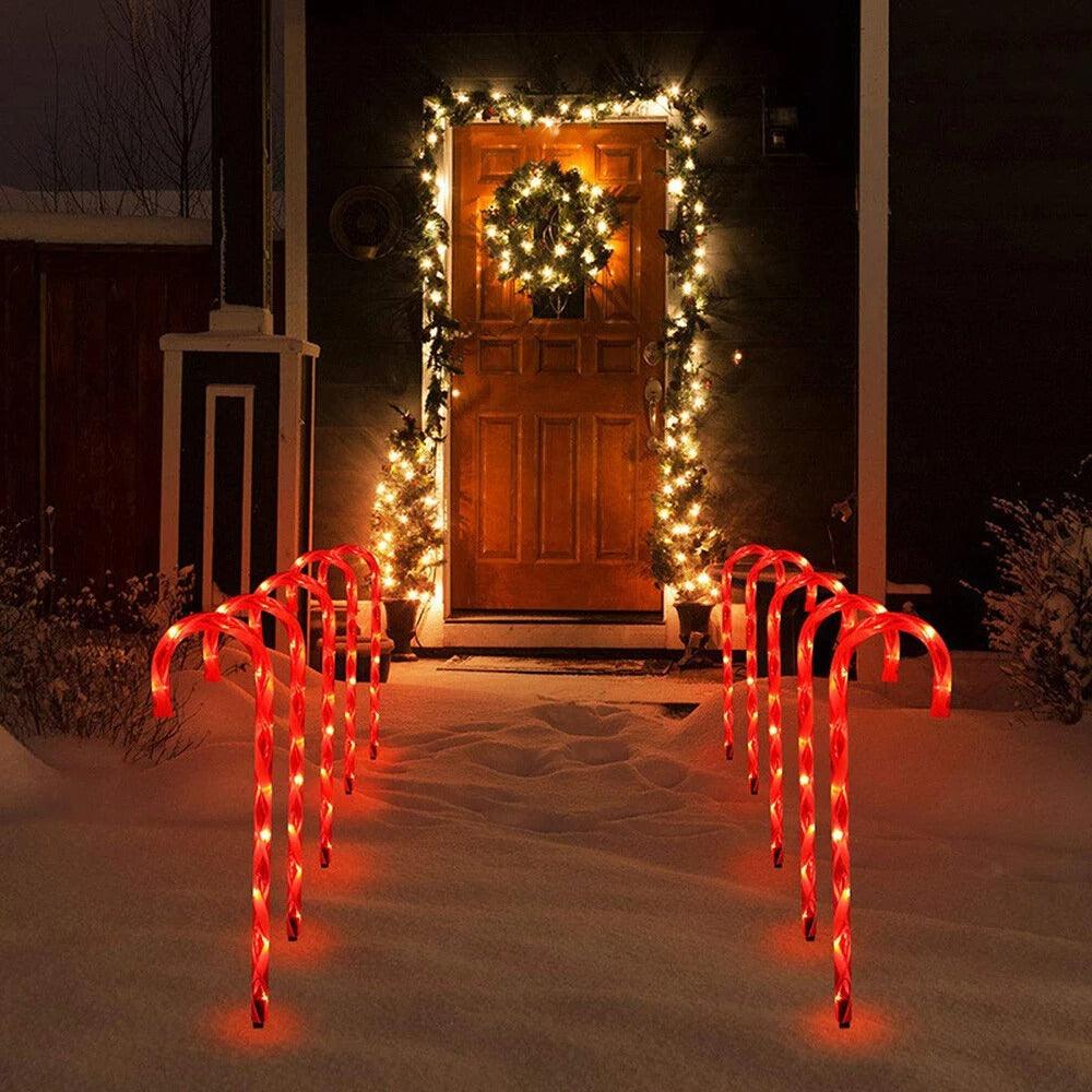 5-Pack Waterproof Candy Cane Christmas Pathway Lights
