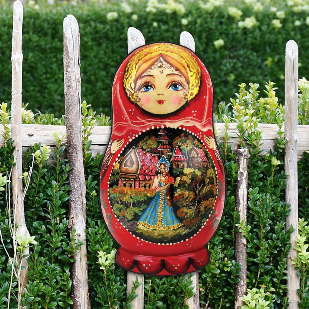 Scarlet Flower Matreshka Christmas Outdoor Decor Large Ornament by G. DeBrekht - Christmas Santa Snowman Decor - 8115103M