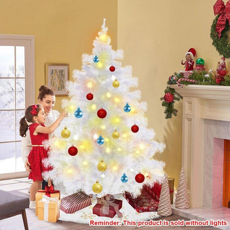 White Christmas Tree With Metal Stand