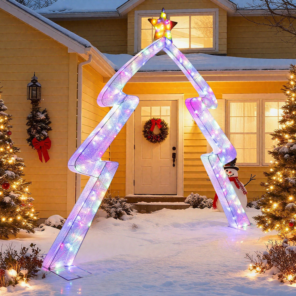 8.8 Feet Christmas Tree-shaped Archway with Top Star