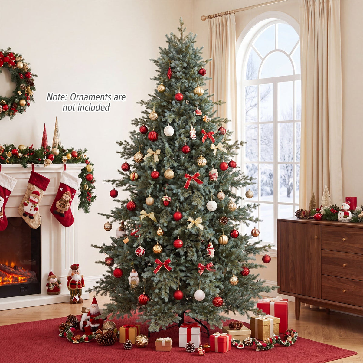 7 FT Pre-Lit Artificial Christmas Tree with 460 LED Lights