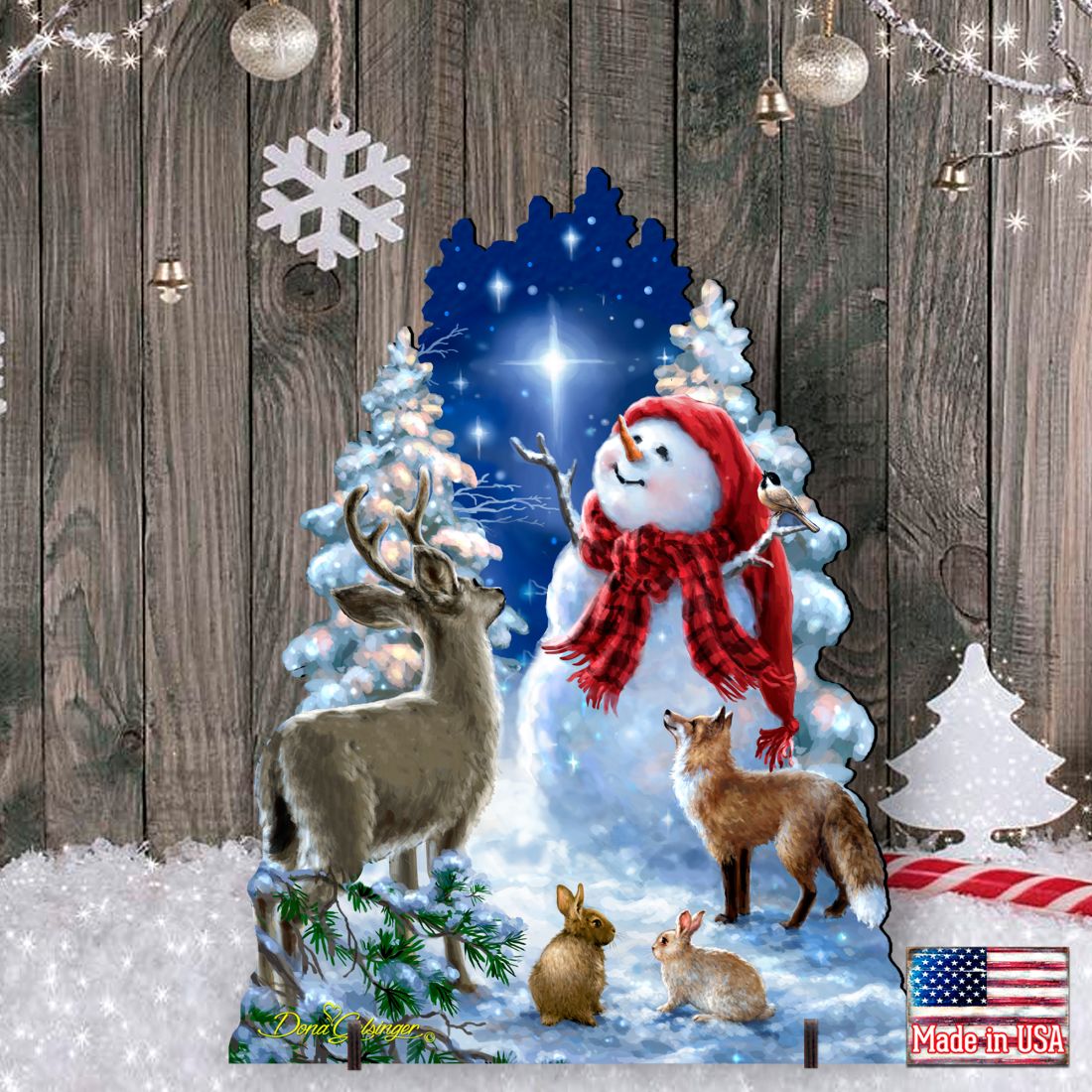 Heaven Wildlife Snowman Frosty Friends Outdoor by D. Gelsinger - Christmas Decor - 8461049F-1801