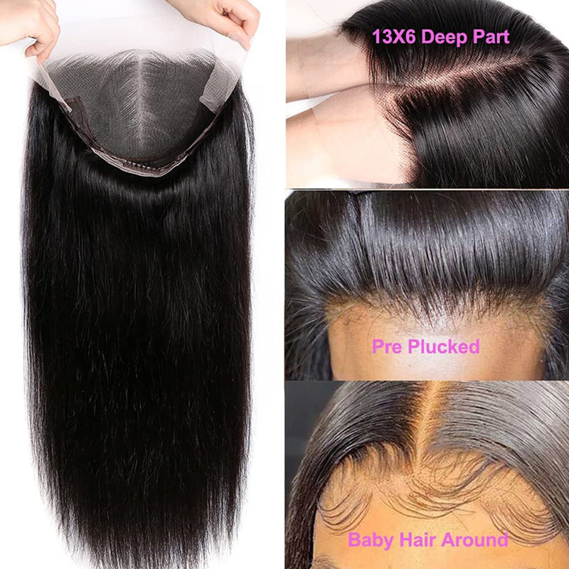 Straight lace fronts human hair wig