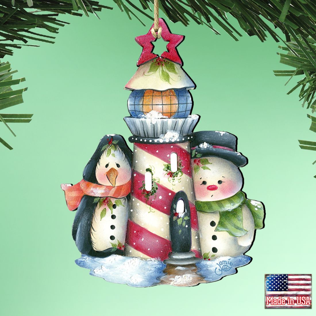 Keepers of The Light Wooden Ornaments by Jamie Mills-Price - Christmas Decor - 8457508