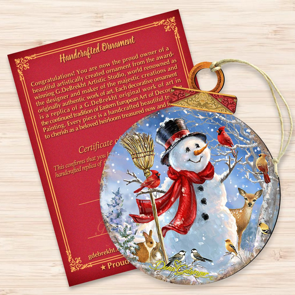 Frosty Forest Friends Wooden Ornaments by Gelsinger - Christmas Santa Snowman Decor - 8021023-1624