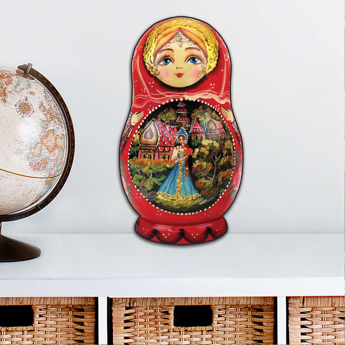 Scarlet Flower Matreshka Christmas Outdoor Decor Large Ornament by G. DeBrekht - Christmas Santa Snowman Decor - 8115103M