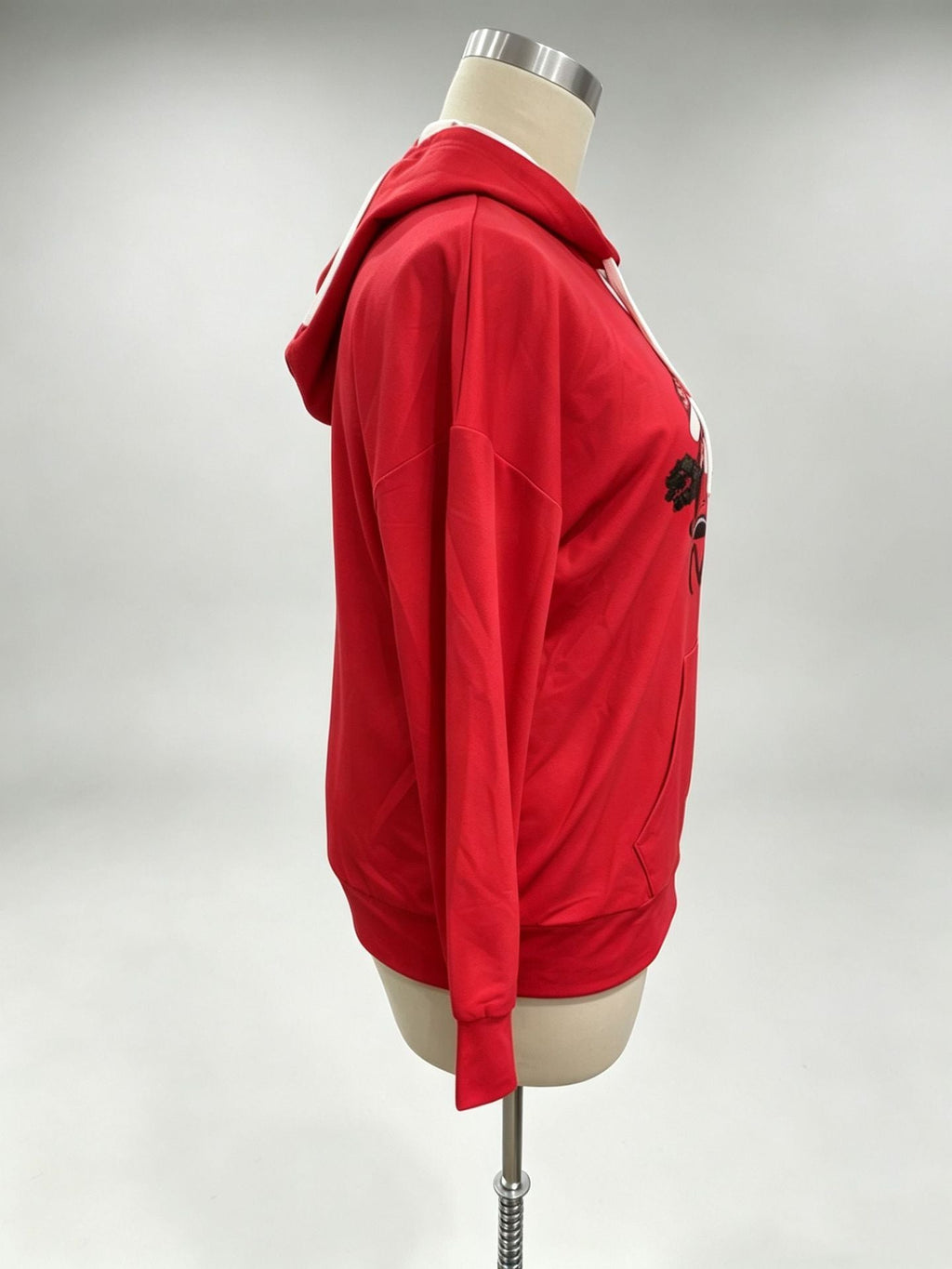Amazon European And American Cross-border Autumn Women's Clothing Christmas Gnome Print Distressed Pocket Hooded Sweatshirt In Stock