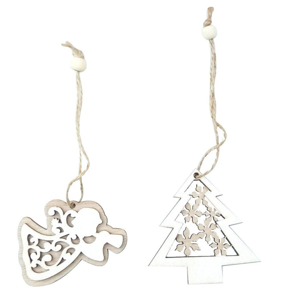 Natural Wooden Christmas Tree Pendants