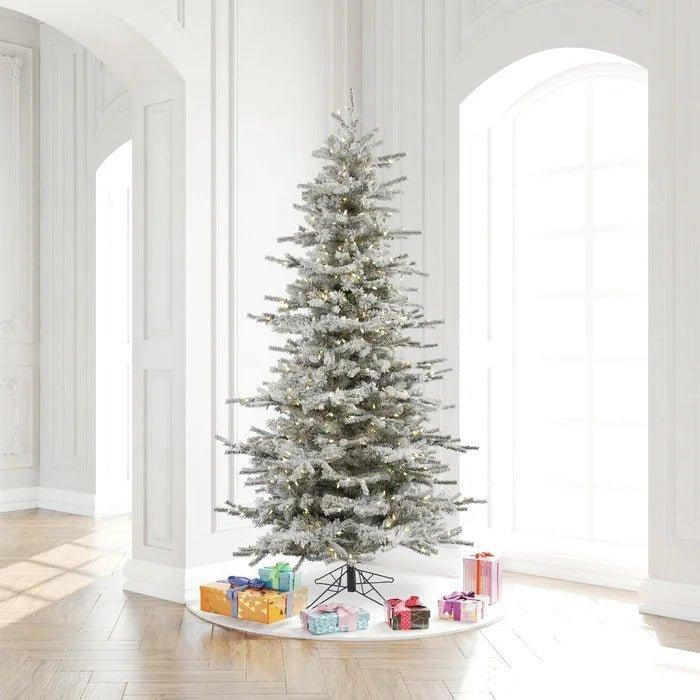 7.5' Lighted Artificial Fir Christmas Tree with 700 Warm White LED Lights & Footswitch