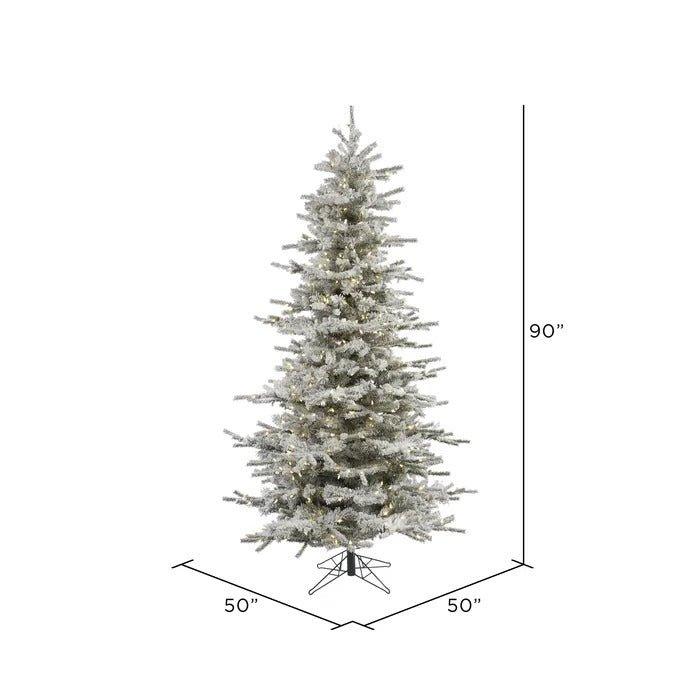 7.5' Lighted Artificial Fir Christmas Tree with 700 Warm White LED Lights & Footswitch