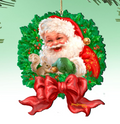 Wreath Santa Bow Wooden Ornaments by Gelsinger - Christmas Decor - 8161014-1309