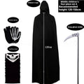 New Halloween Party Children Black Cloak Robe Suit
