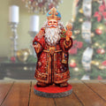 Festive Santa Limited Edition Centerpiece Wooden Figurine by G. Debrekht - Christmas Santa Snowman Decor - 89321