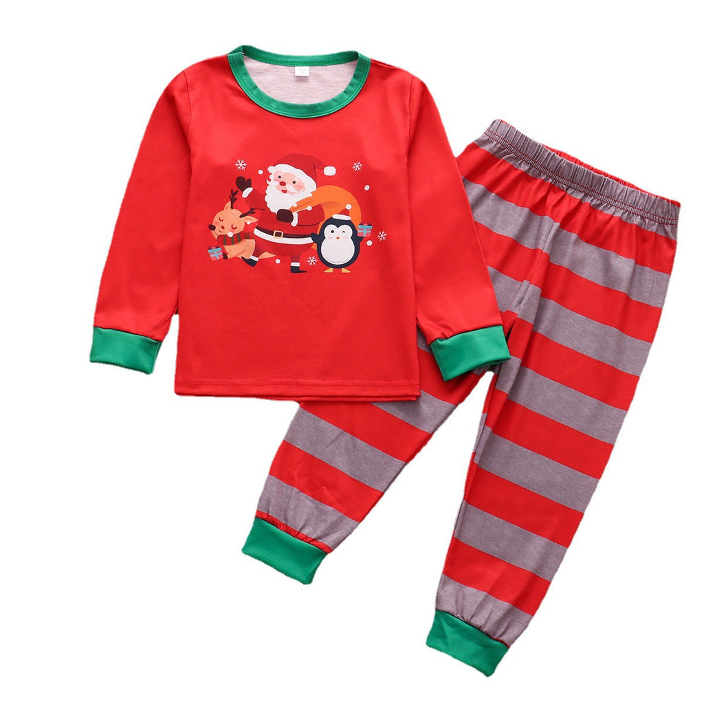 Cartoon Christmas Print Suit Parent-child Home Clothes