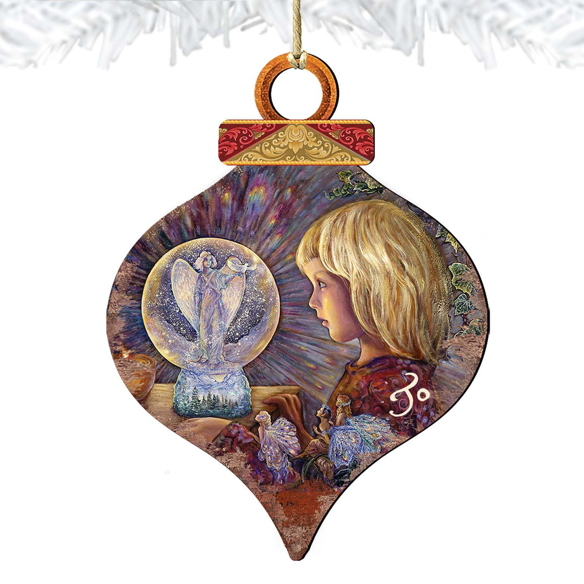 Fairy Wooden Ornaments by Josephine Wall - Christmas Decor - 845619-JW