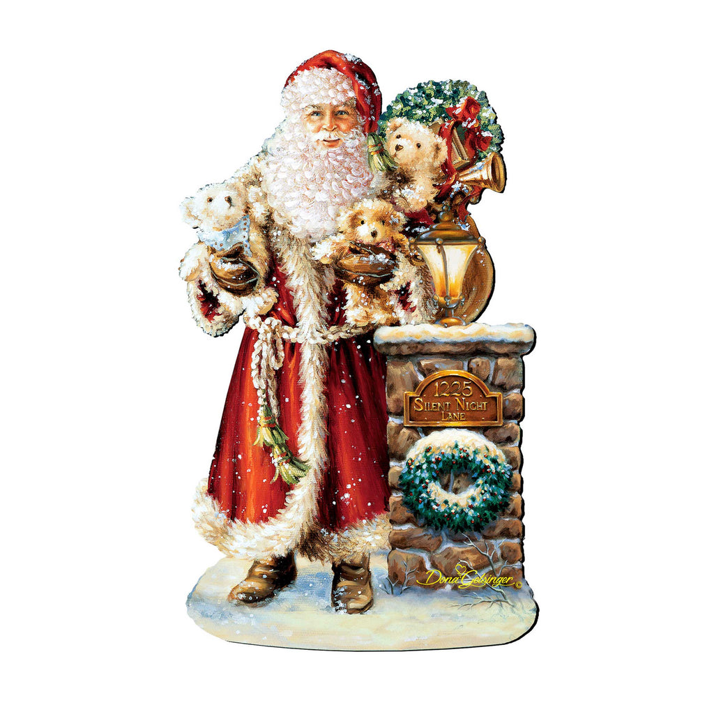 Silent Night Santa Christmas Door Decor by D. Gelsinger - Christmas Santa Snowman Decor - 8461013H-1315